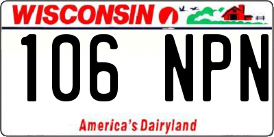 WI license plate 106NPN