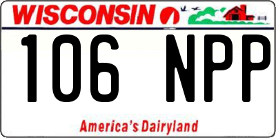 WI license plate 106NPP