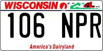 WI license plate 106NPR