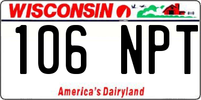 WI license plate 106NPT
