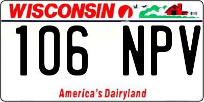 WI license plate 106NPV