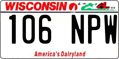 WI license plate 106NPW