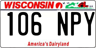 WI license plate 106NPY