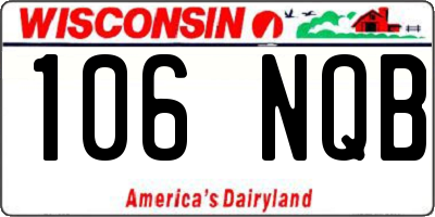 WI license plate 106NQB