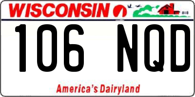 WI license plate 106NQD