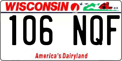 WI license plate 106NQF