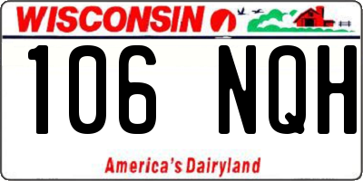 WI license plate 106NQH