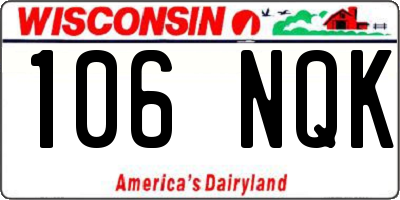 WI license plate 106NQK