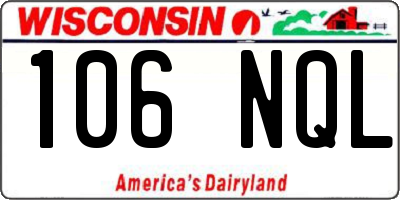 WI license plate 106NQL