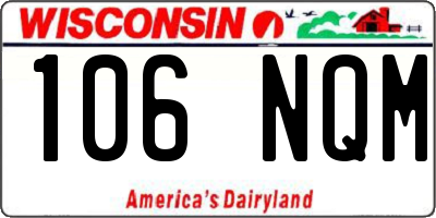 WI license plate 106NQM
