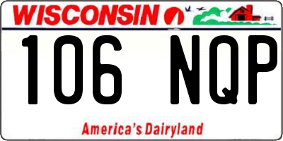 WI license plate 106NQP