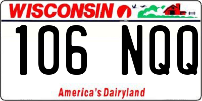 WI license plate 106NQQ
