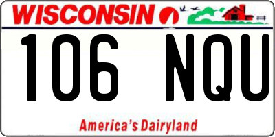 WI license plate 106NQU