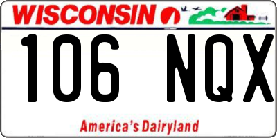 WI license plate 106NQX