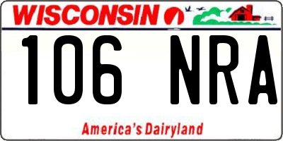 WI license plate 106NRA
