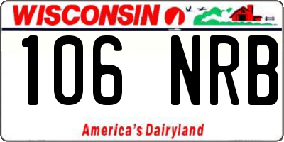 WI license plate 106NRB