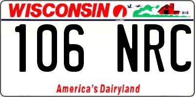 WI license plate 106NRC
