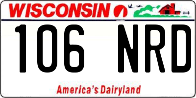 WI license plate 106NRD