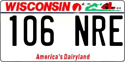 WI license plate 106NRE