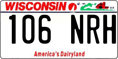 WI license plate 106NRH
