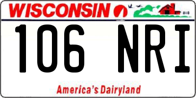 WI license plate 106NRI