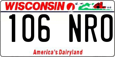 WI license plate 106NRO