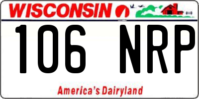 WI license plate 106NRP