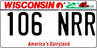 WI license plate 106NRR