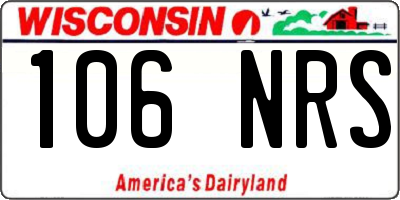 WI license plate 106NRS