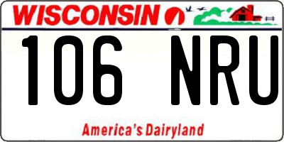 WI license plate 106NRU