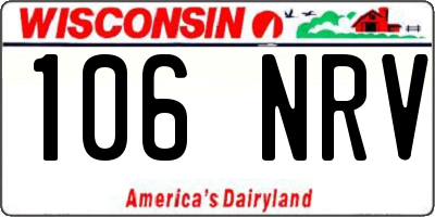 WI license plate 106NRV