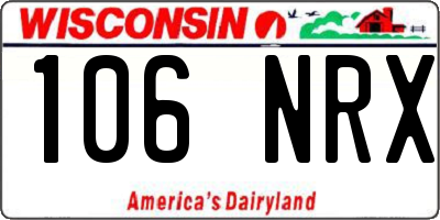 WI license plate 106NRX