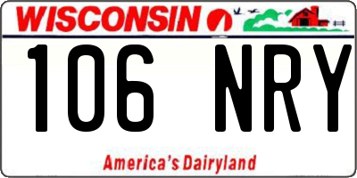 WI license plate 106NRY