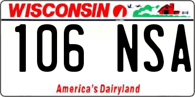 WI license plate 106NSA