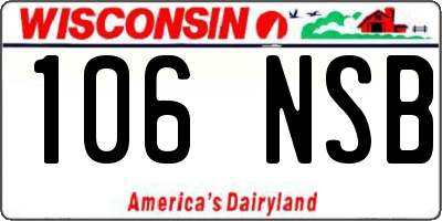 WI license plate 106NSB