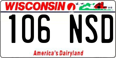 WI license plate 106NSD