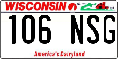 WI license plate 106NSG