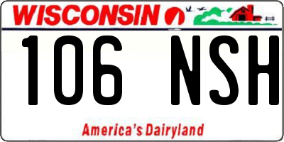 WI license plate 106NSH