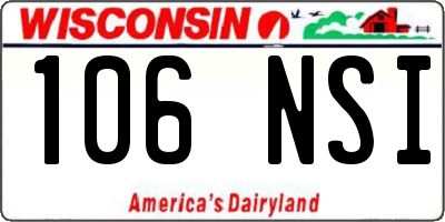 WI license plate 106NSI