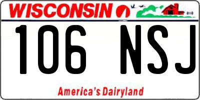 WI license plate 106NSJ