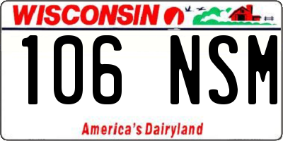 WI license plate 106NSM