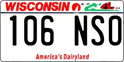 WI license plate 106NSO
