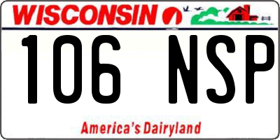 WI license plate 106NSP