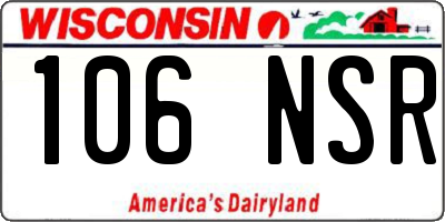 WI license plate 106NSR