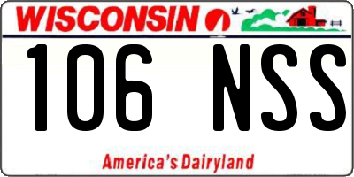 WI license plate 106NSS