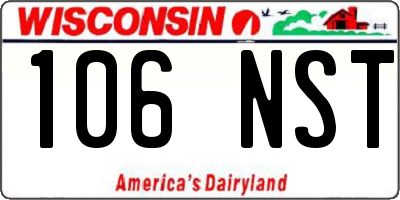 WI license plate 106NST