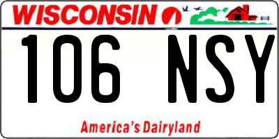 WI license plate 106NSY