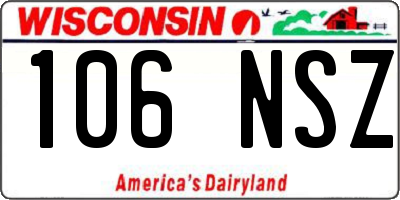 WI license plate 106NSZ