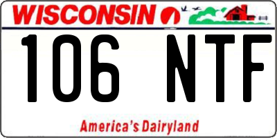 WI license plate 106NTF