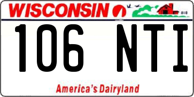 WI license plate 106NTI